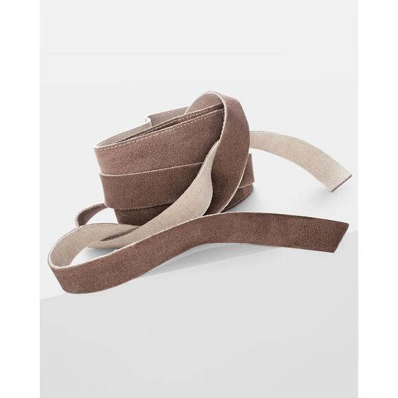 Chico's Reversible Kings Obi Belt Sand NWT Suede Leather‎ Cream Waist Tie Belt - Picture 3 of 7